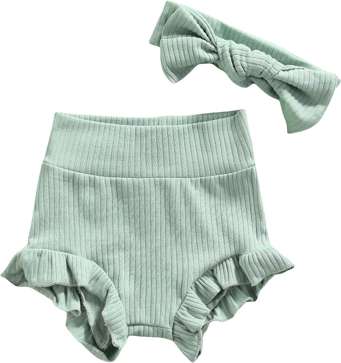 Uobettsly Newborn Boy Girl Ruffle Bloomers Set