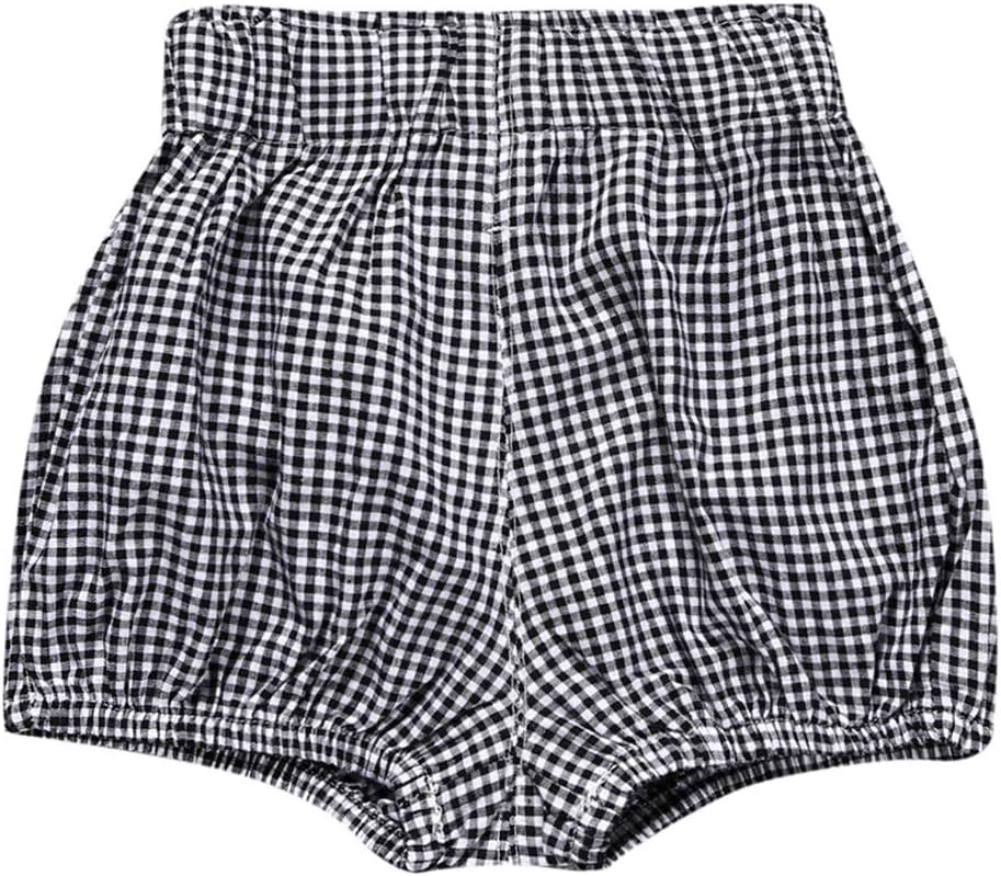 Baby Girls Ruffle Bloomers Soft Cotton Linen Elastic Waistband Diaper Covers
