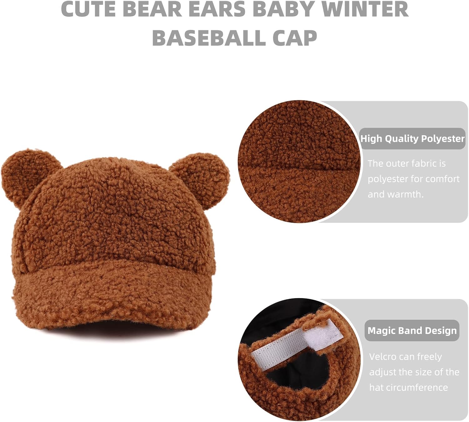 Winter Fleece Baseball Cap for Babies