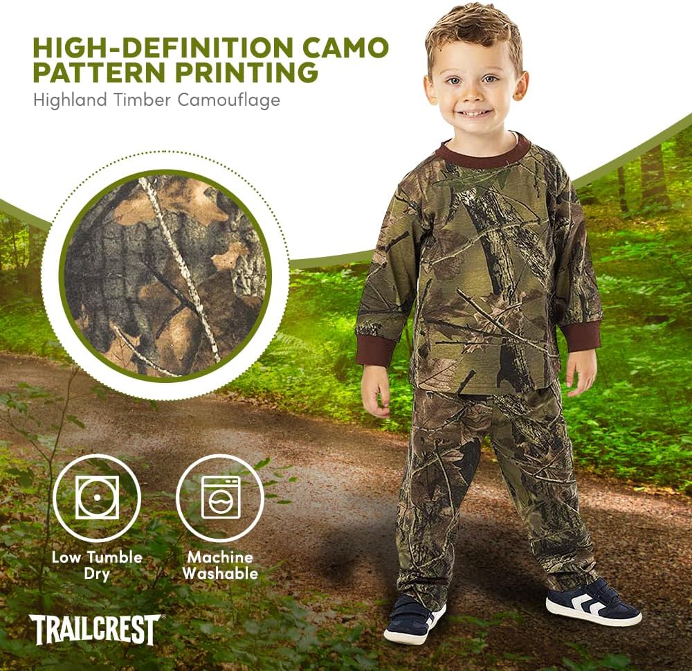 TrailCrest by Treel Toddler Cotton Camo T-Shirt and Pants Set