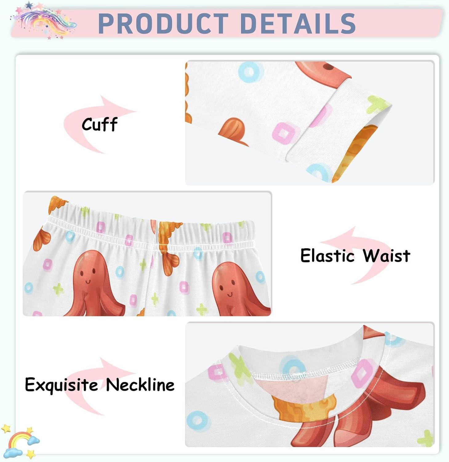 WIFIU Pajama Sets Long Sleeve 2 Piece Sleepwear for Kids