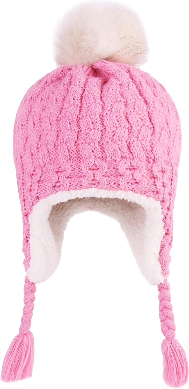 LANGZHEN Winter Fleece Beanie for Toddler Kids