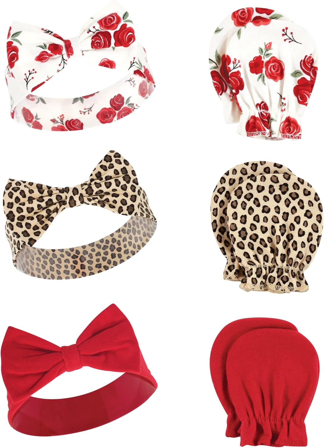 Hudson Baby Baby Girls Cotton Headband and Scratch Mitten Set