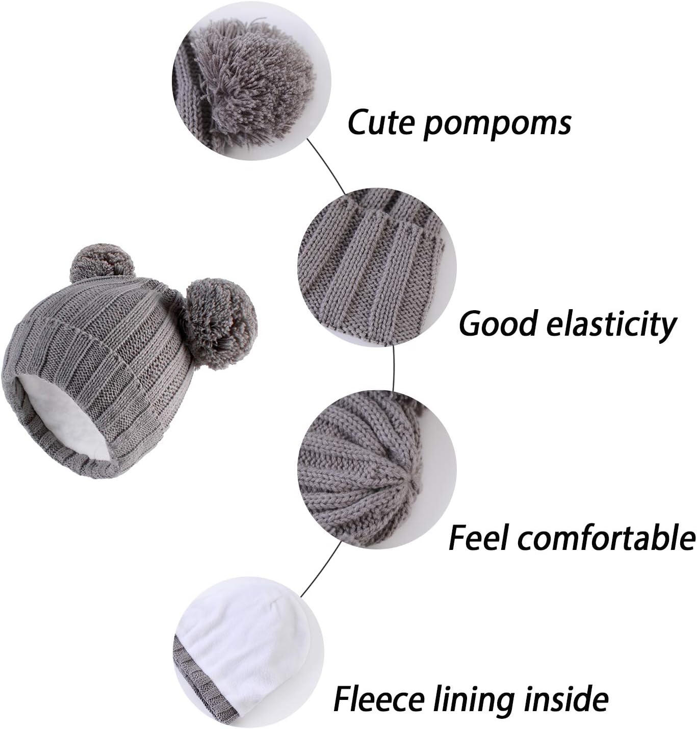 LANGZHEN Winter Knitted Baby Hats