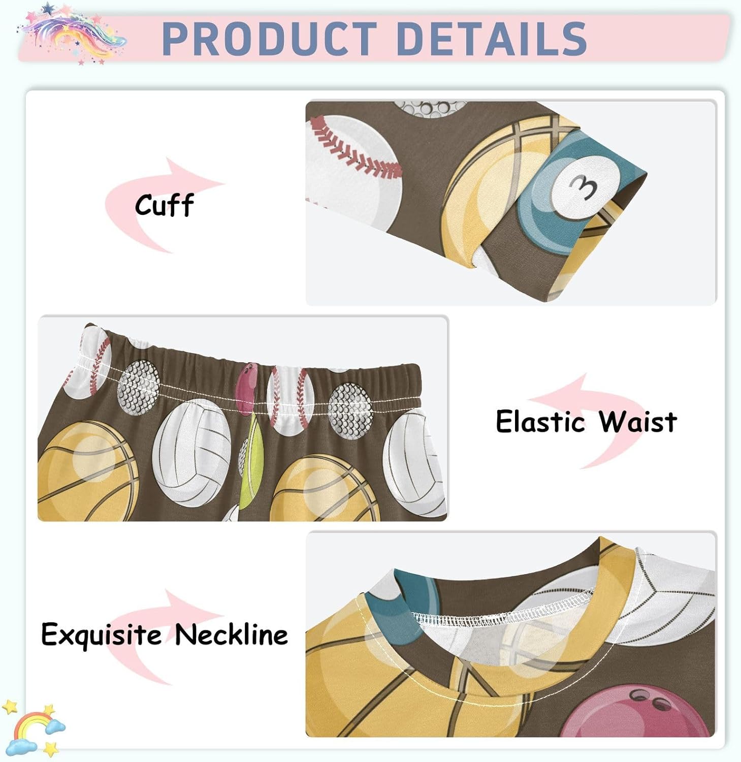WIFIU Pajamas Soft Cotton Sleepwear for Kids 18M-8Y