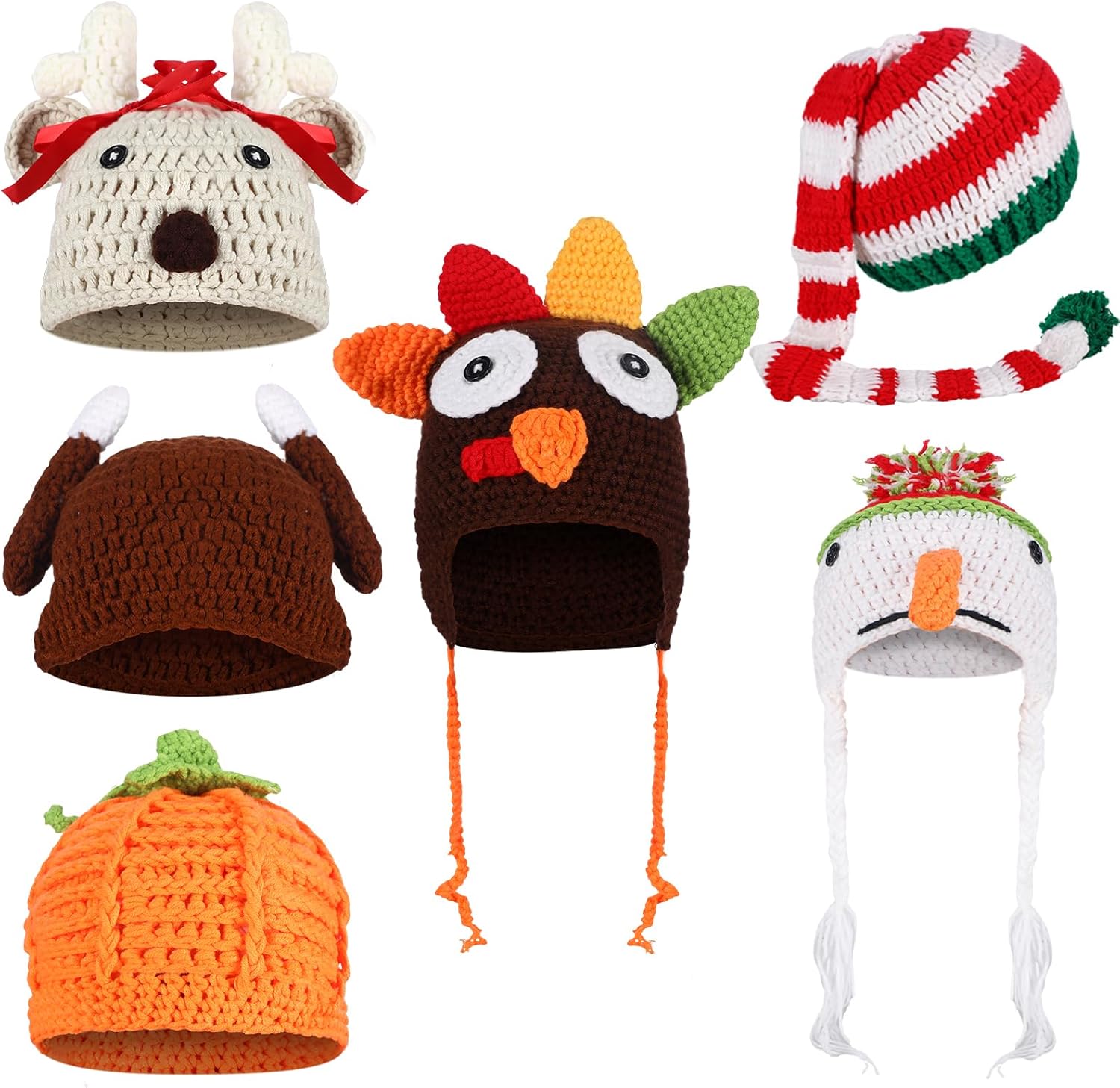 6-Piece Halloween Baby Crochet Beanie Set