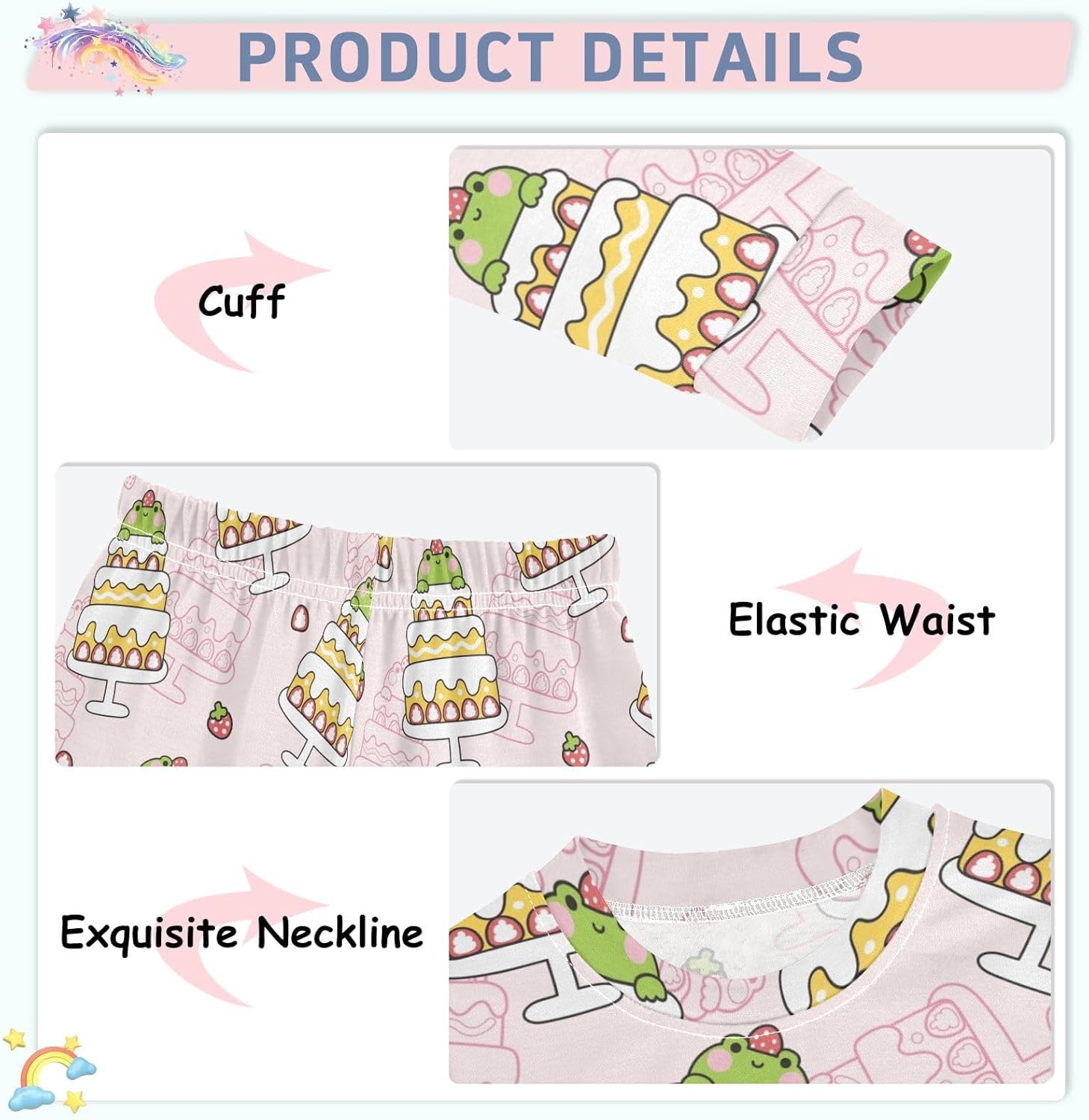 Pajama Sets for Girls Soft Long Sleeve Sleepwear with Cute Design