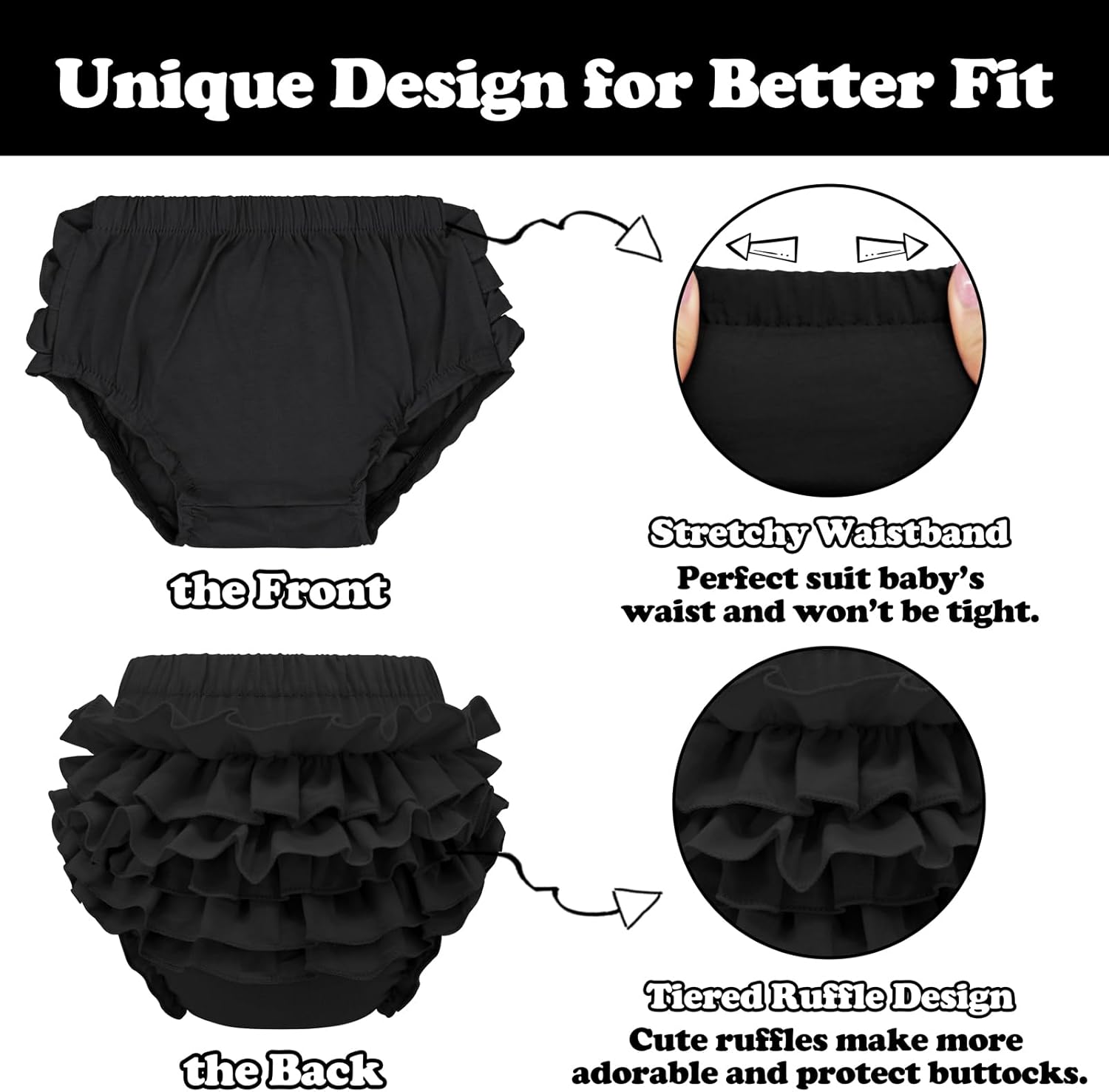 Comfortable Baby Bloomers with Ruffles for Toddler