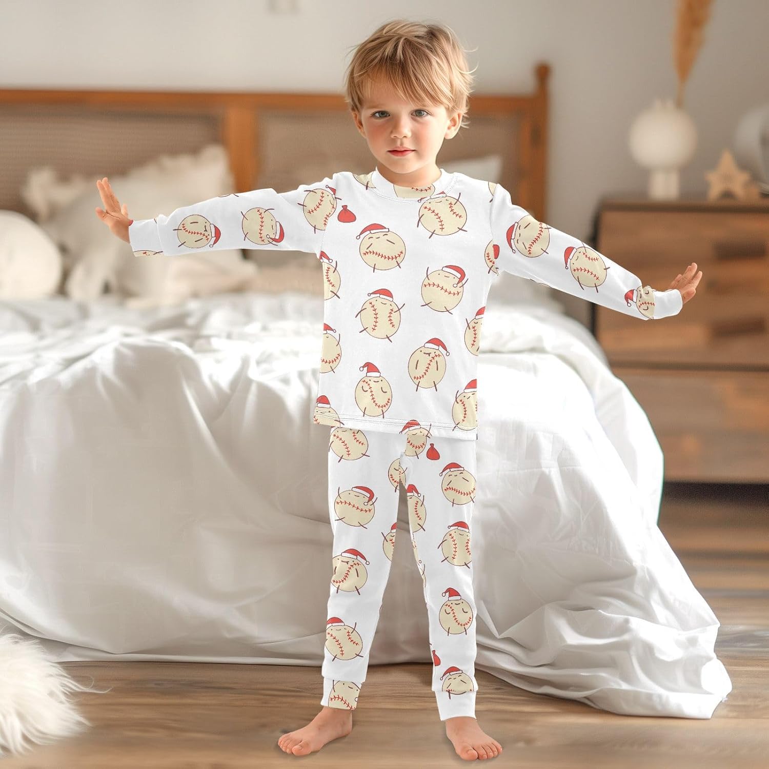 WIFIU Pajama Set Comfortable Long SleeveTOP Pants for Girls 18M-8Y