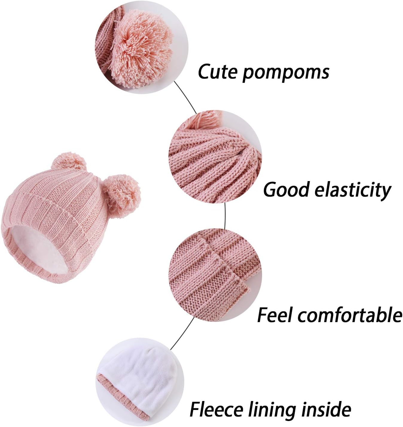 LANGZHEN Winter Knitted Baby Hats