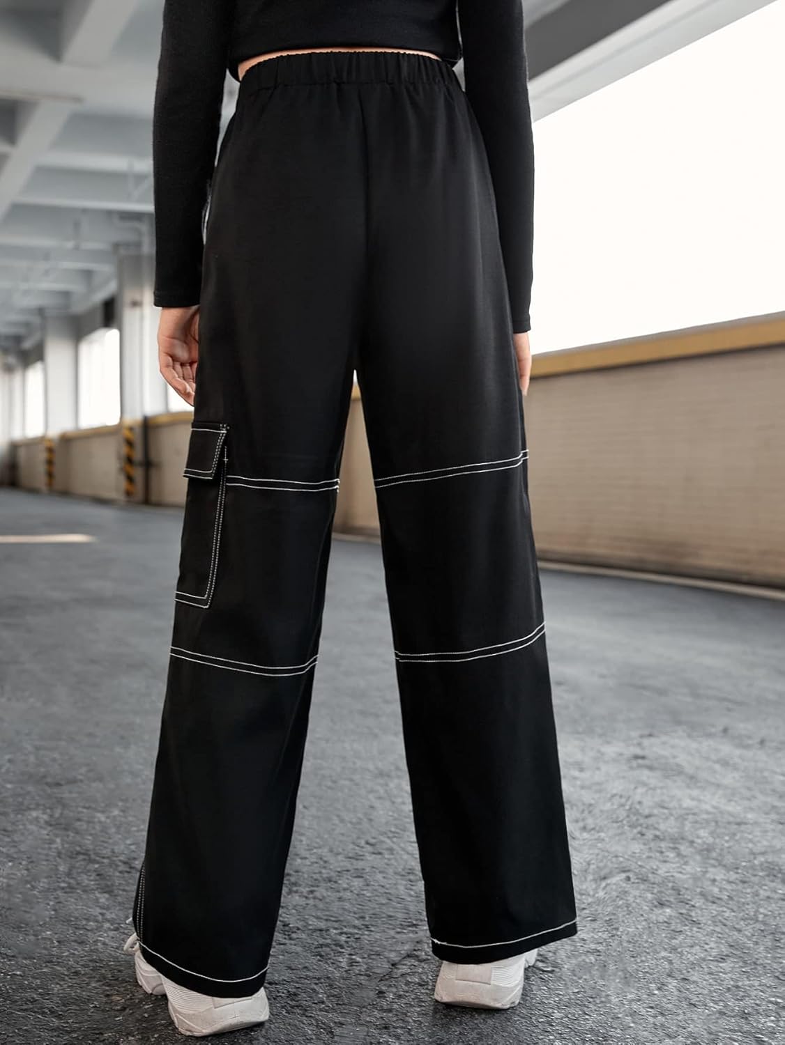 Sturdy High Waist Cargo Pants for Girls