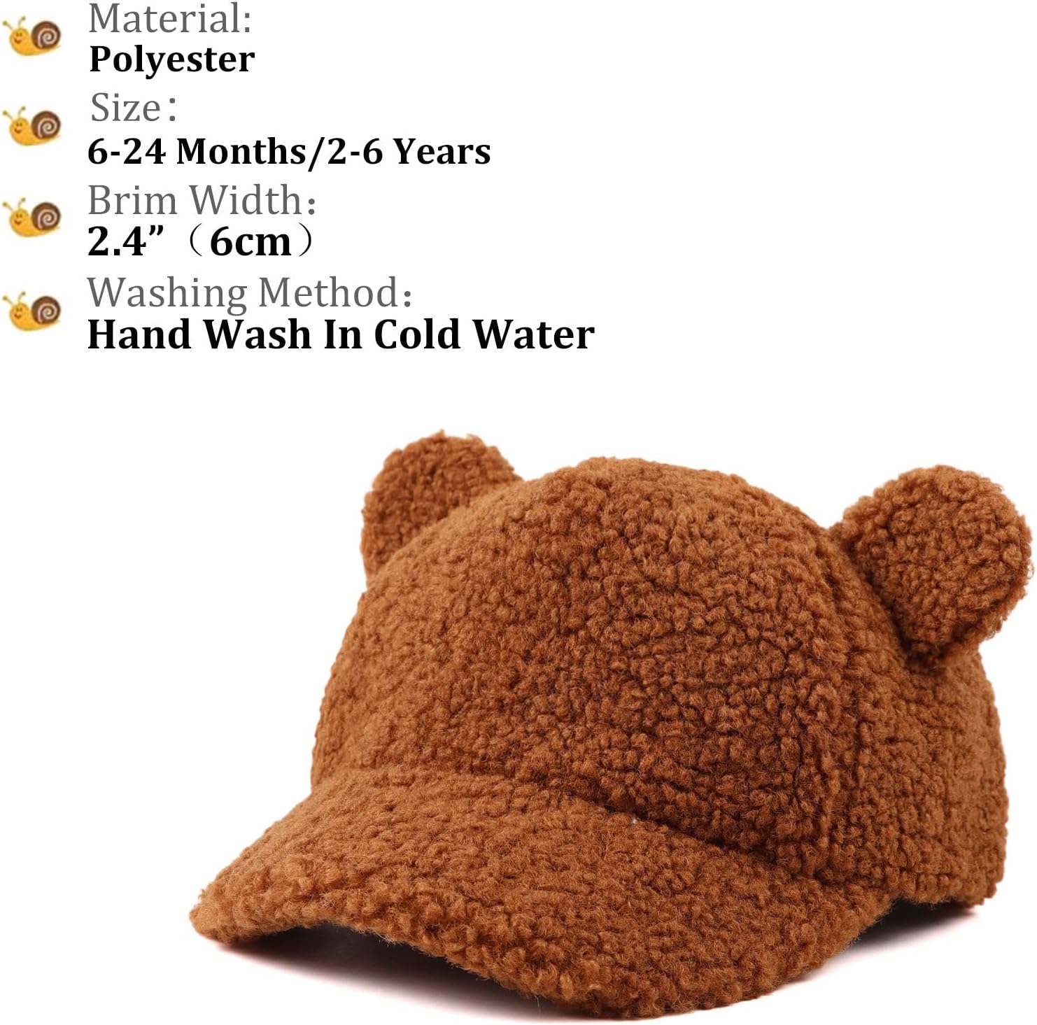 Winter Fleece Baseball Cap for Babies