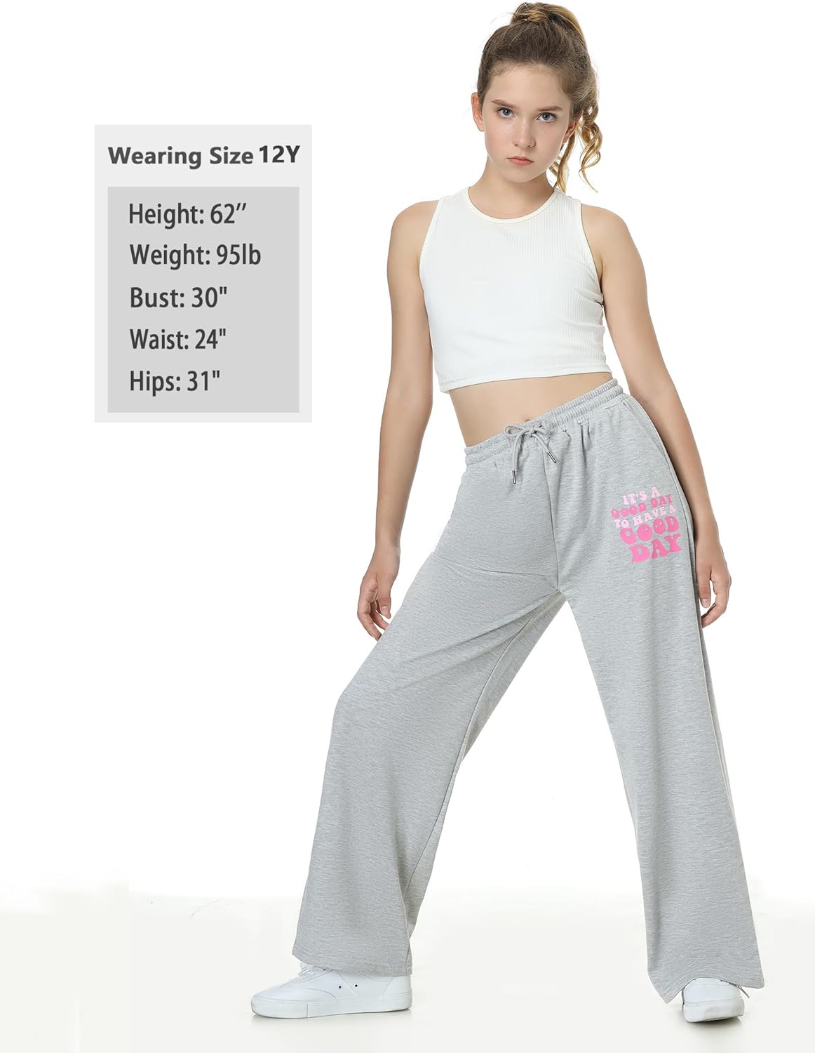 EXARUS Letter Graphic - Girls 3-Pack High-Waisted Joggers