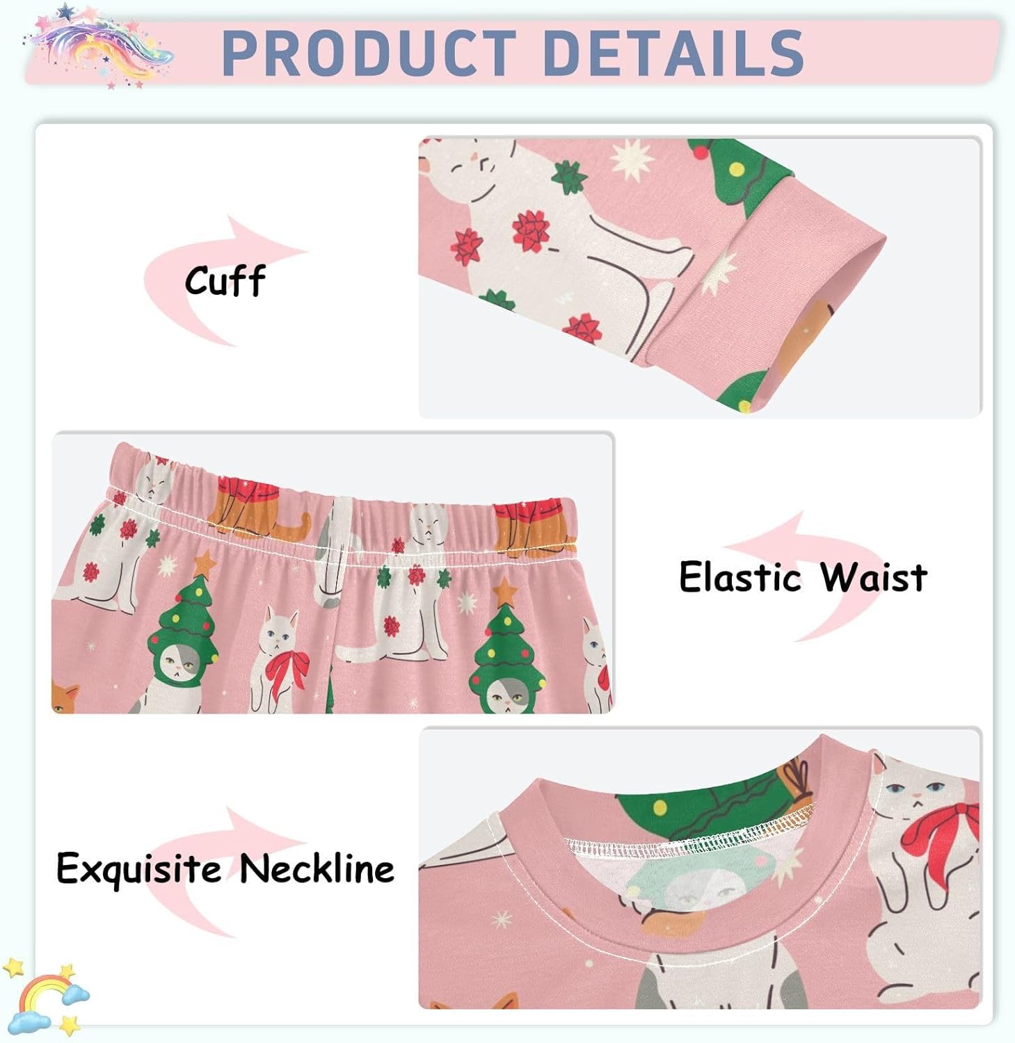 WIFIU 2 Piece Long Sleeve Pajama Set for Kids