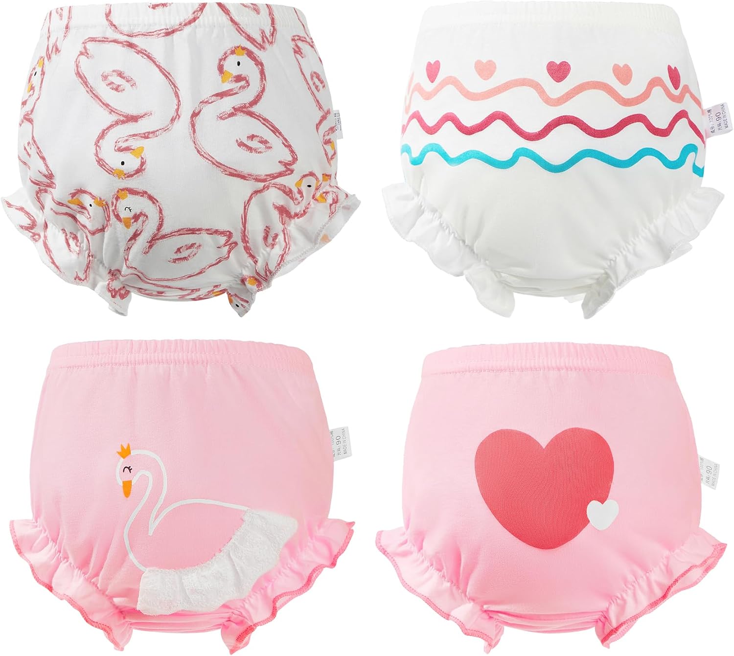 4Pcs Ruffle Cute Cotton Baby Diaper Travel Bloomers