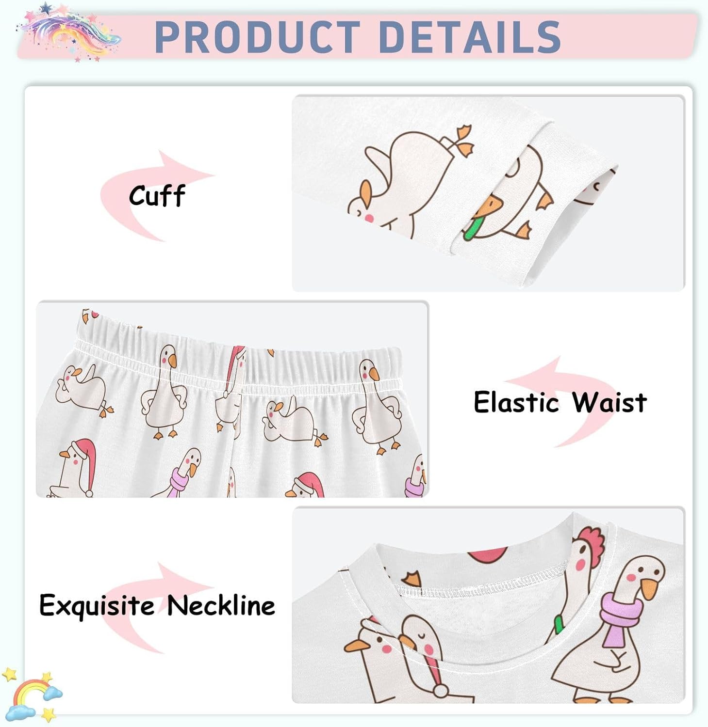 WIFIU Pajama Sets for Kids Soft Cotton Spandex Sleepwear Ages 18M-8Y