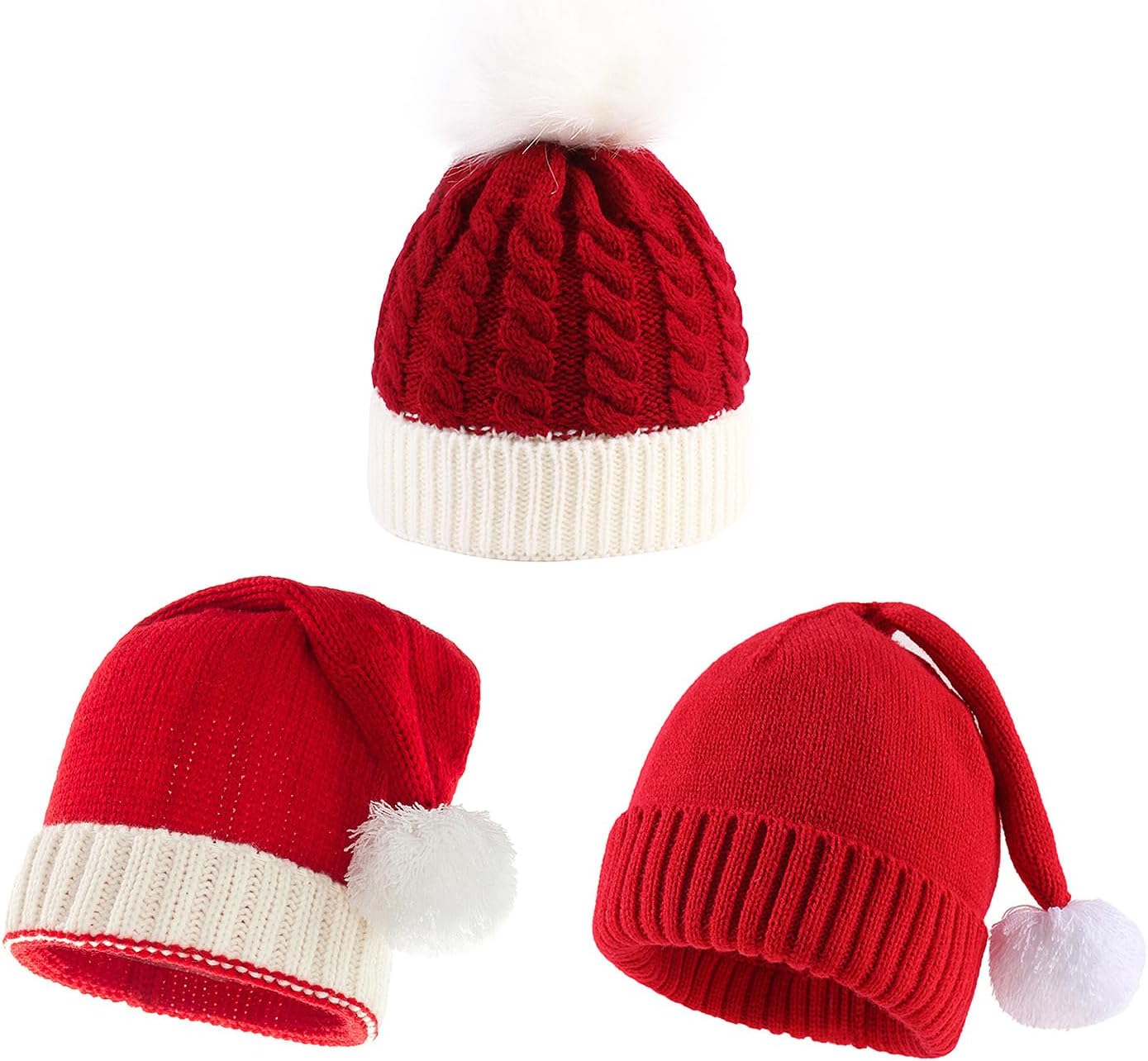 Ypser Infant Baby Knitted Beanie Crochet Cap Christmas Deer Hat with Bow