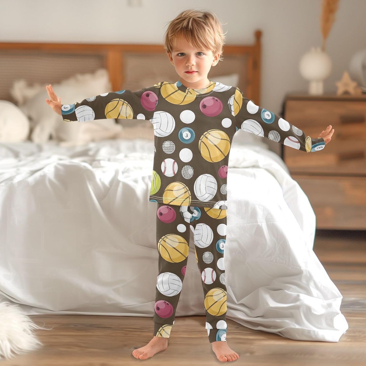 WIFIU Pajamas Soft Cotton Sleepwear for Kids 18M-8Y