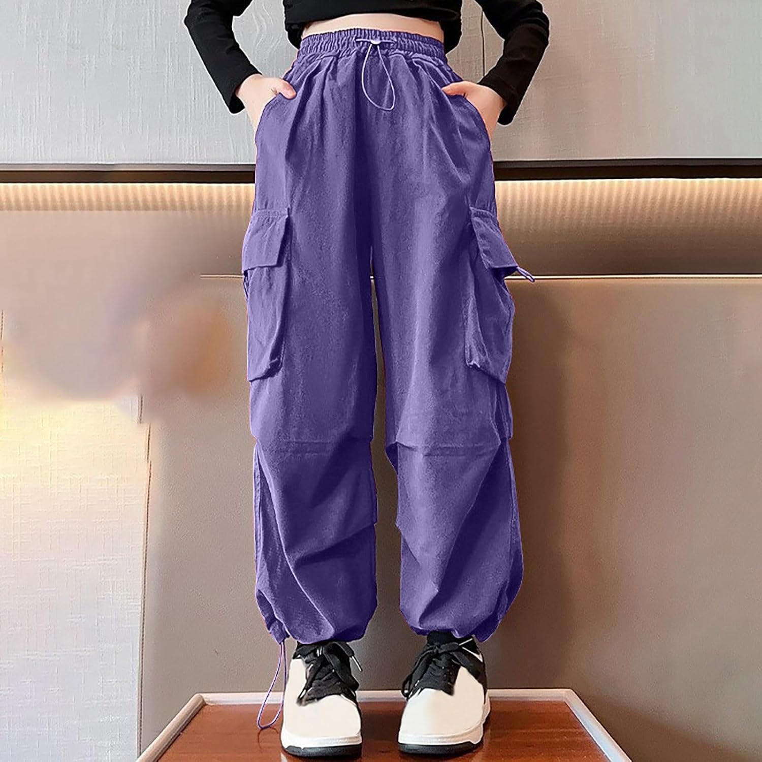 Girls Y2K Casual Cargo Pants