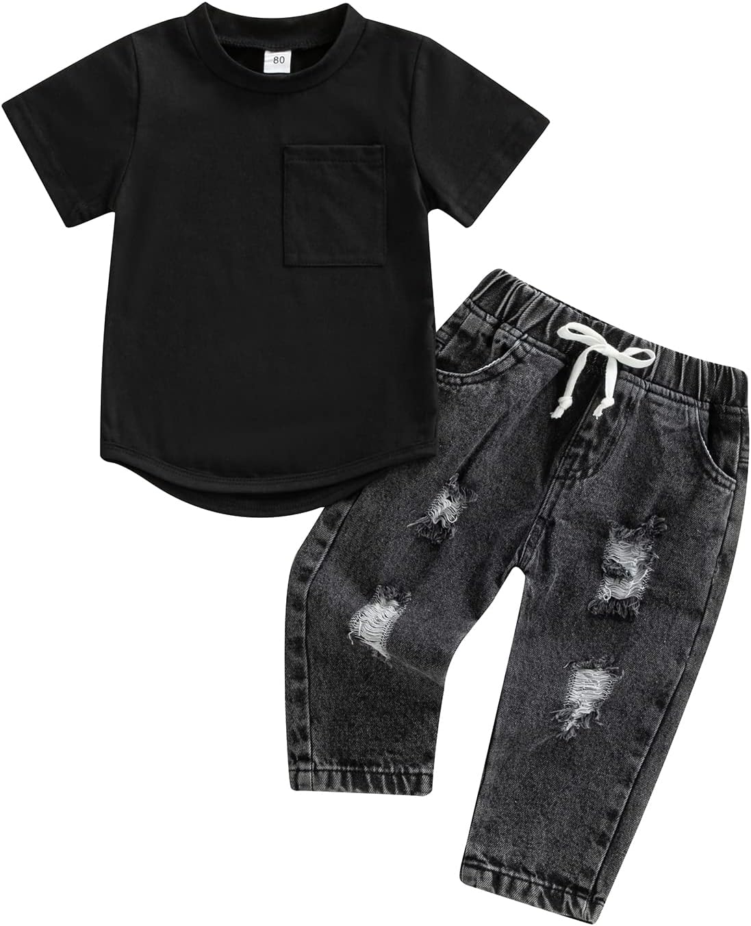 Suolongsama Toddler Denim Outfit Set for Boys