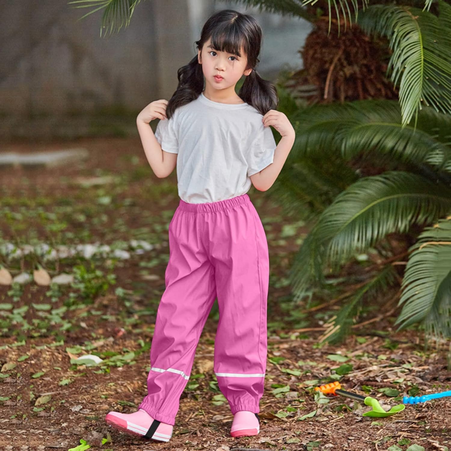 Toddlers Rain Pants Waterproof Reflective Rain Wear for Kids