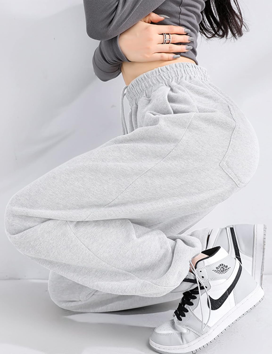 Kiench Girls High-Waisted Joggers