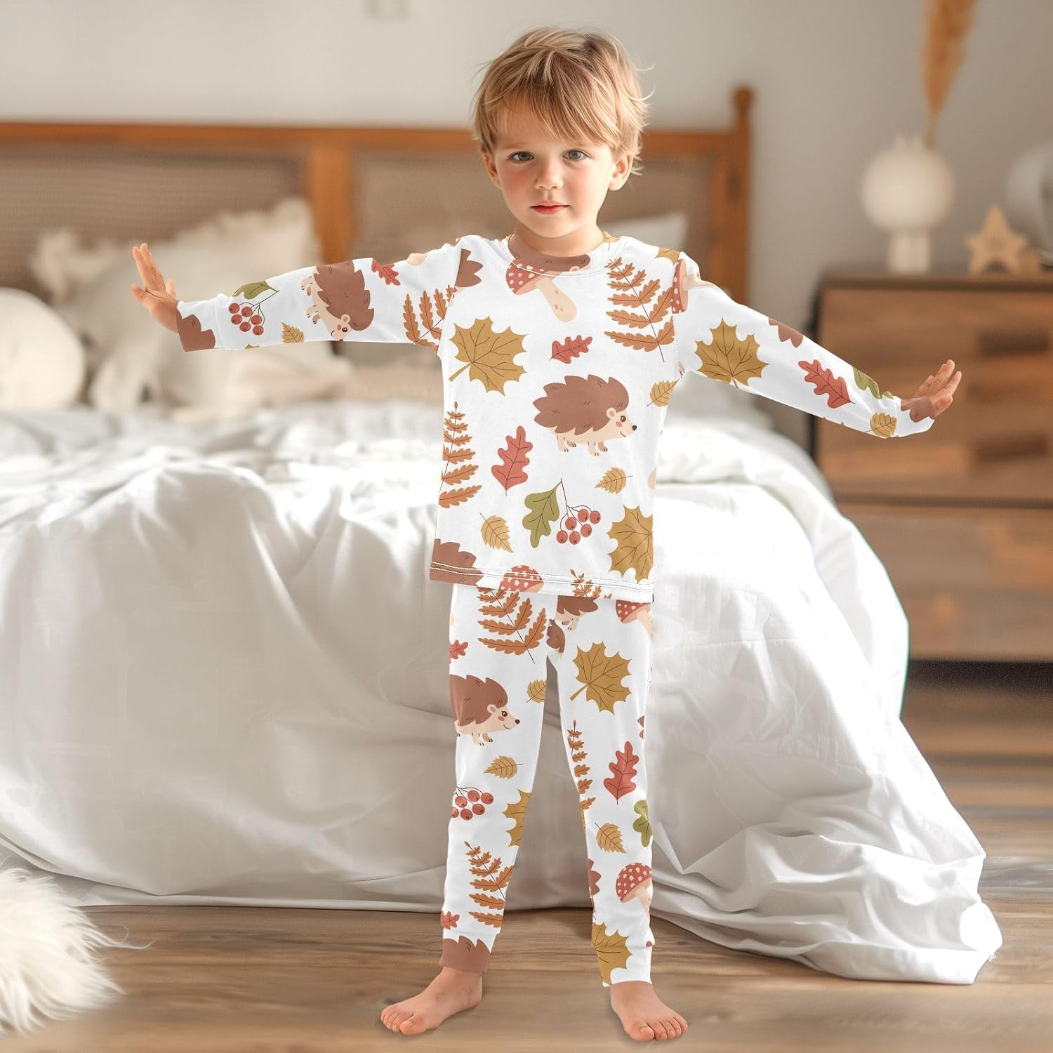 WIFIU Pajama Sets for Kids 2 Piece Soft Cotton Sleepwear