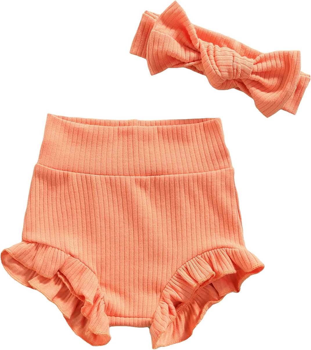 Newborn Baby Ruffle Bloomers Headband Set