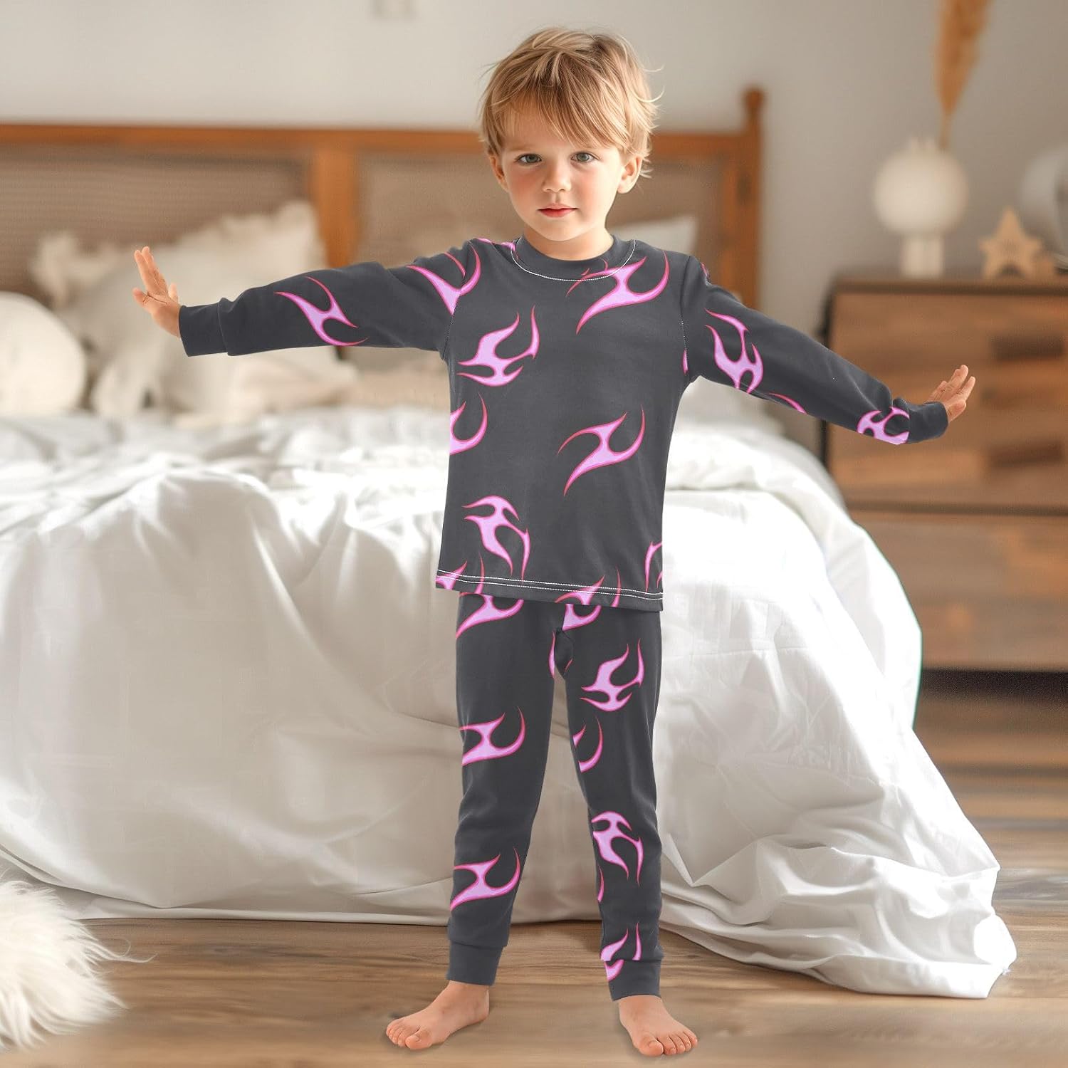 WIFIU 2 Piece Pajama Set for Kids 18M-8Y
