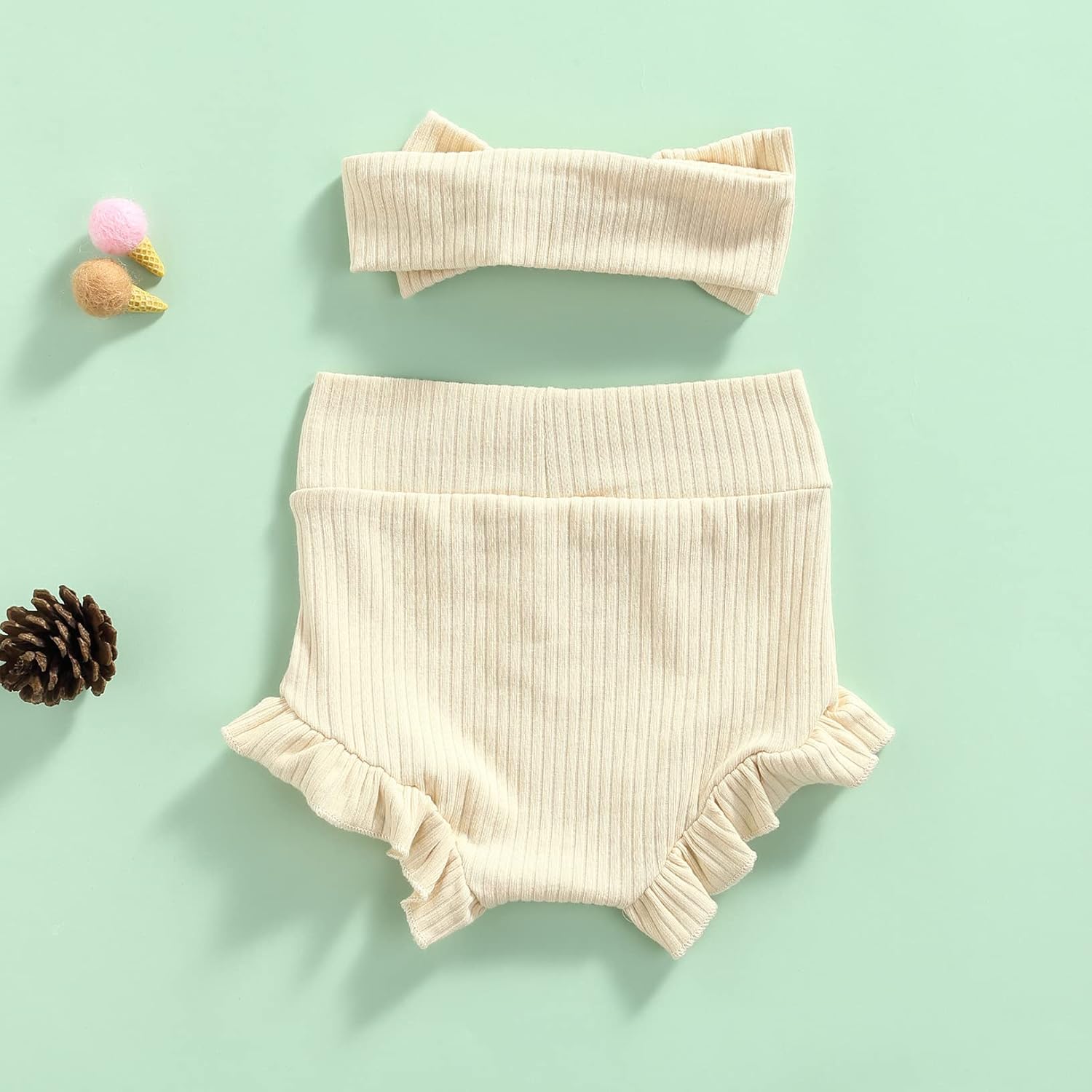 Lefyira - Soft Elastic Baby Bloomers with Ruffle Top