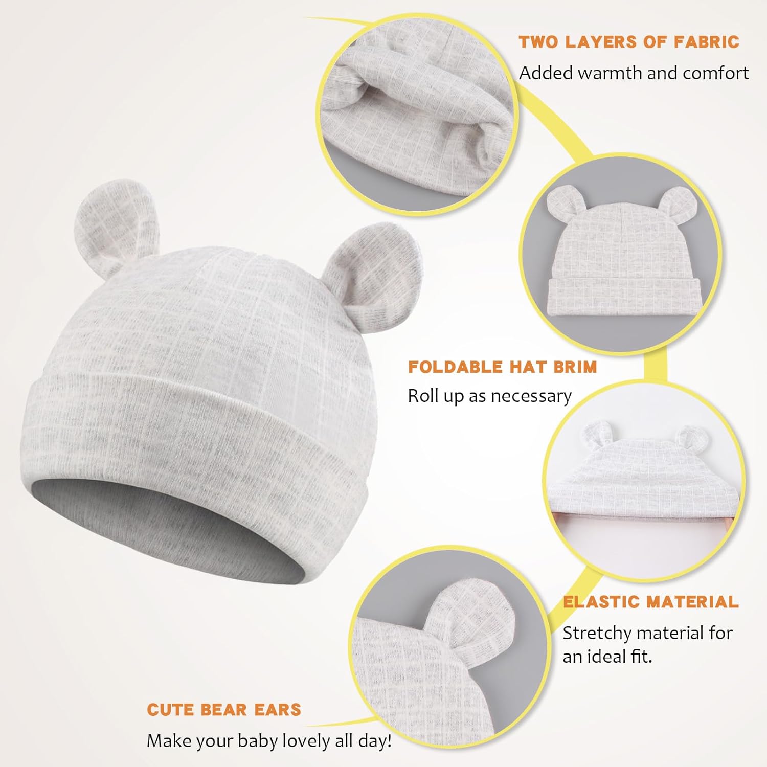 JANGANNSA Cute Rabbit Infant Beanie Spring Newborn