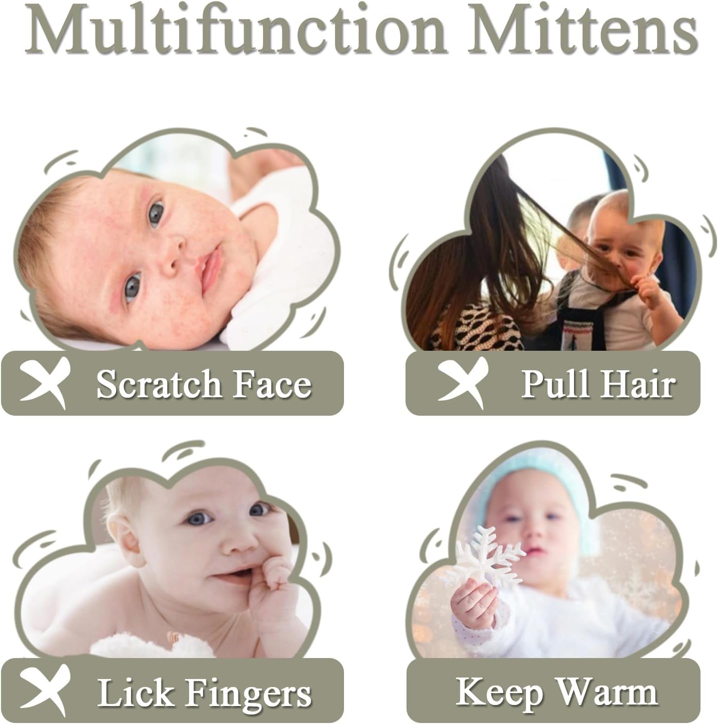 Zsedrut No Scratch Baby Mittens