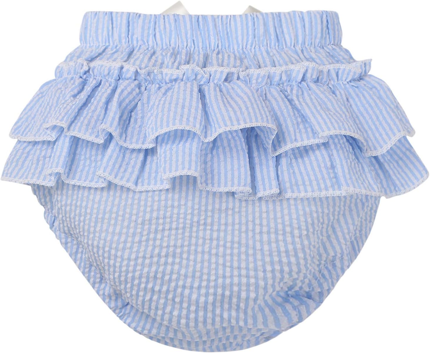 Cute Diapers Soft Breathable Ruffled Plaid Bloomers for Newborns