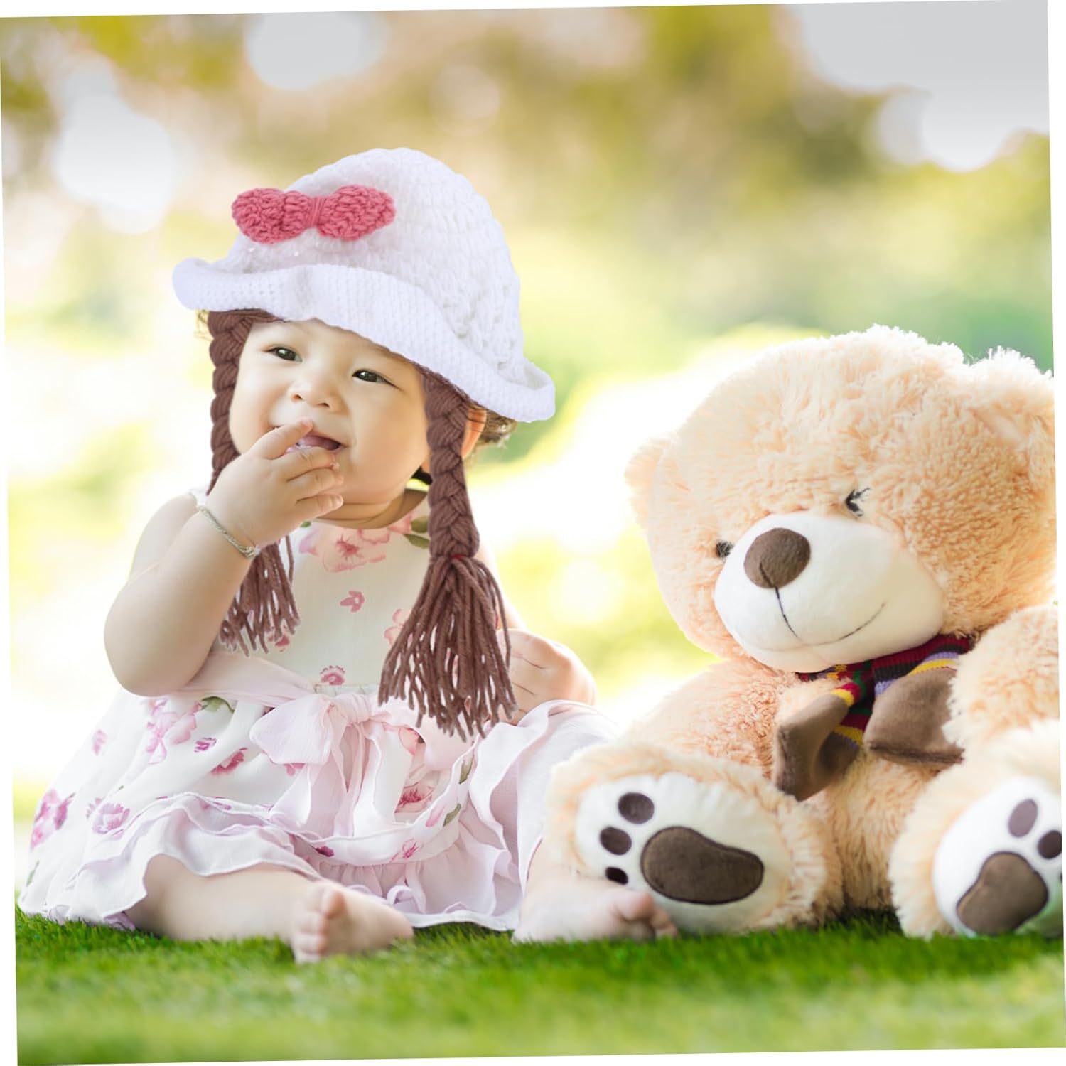 Stylish Knitted Bowknot Hat for Newborn Girls