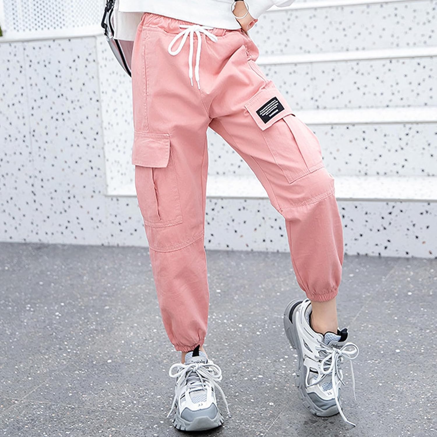 TAIKMD Kids Girls Cargo Sweater Joggers