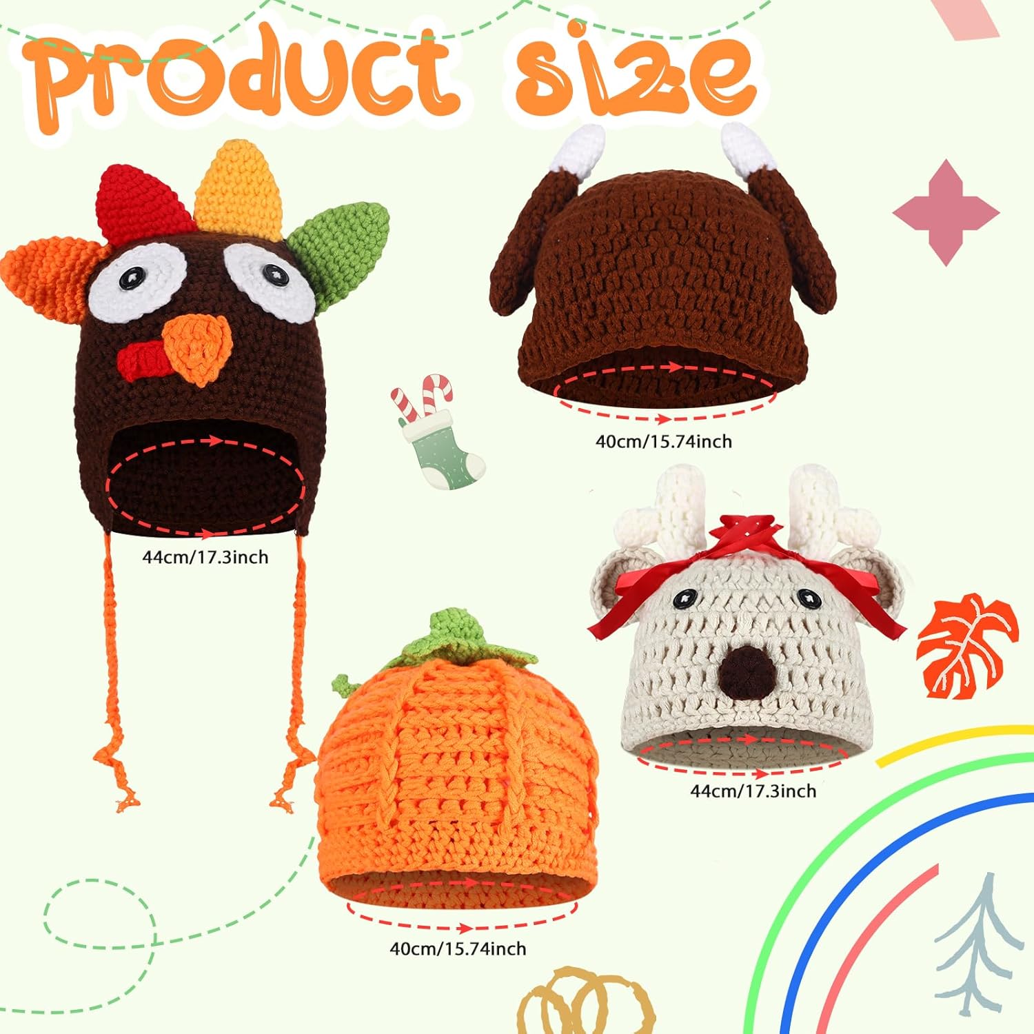 6-Piece Halloween Baby Crochet Beanie Set