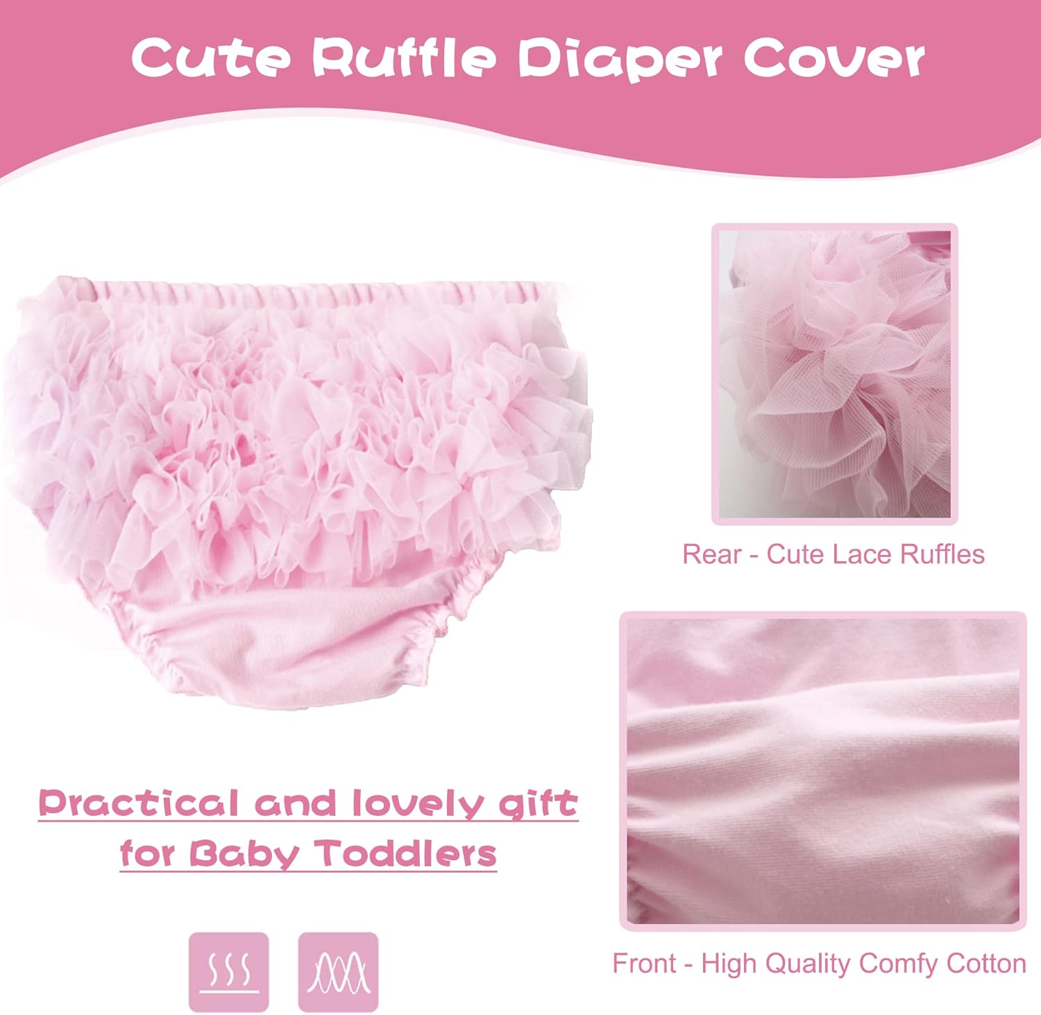 UTTPLL Cute Diaper Covers for Baby Girls