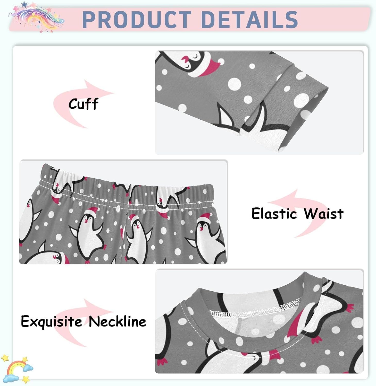 Adorable Long Sleeve Pajama Set for Kids 18M-8Y