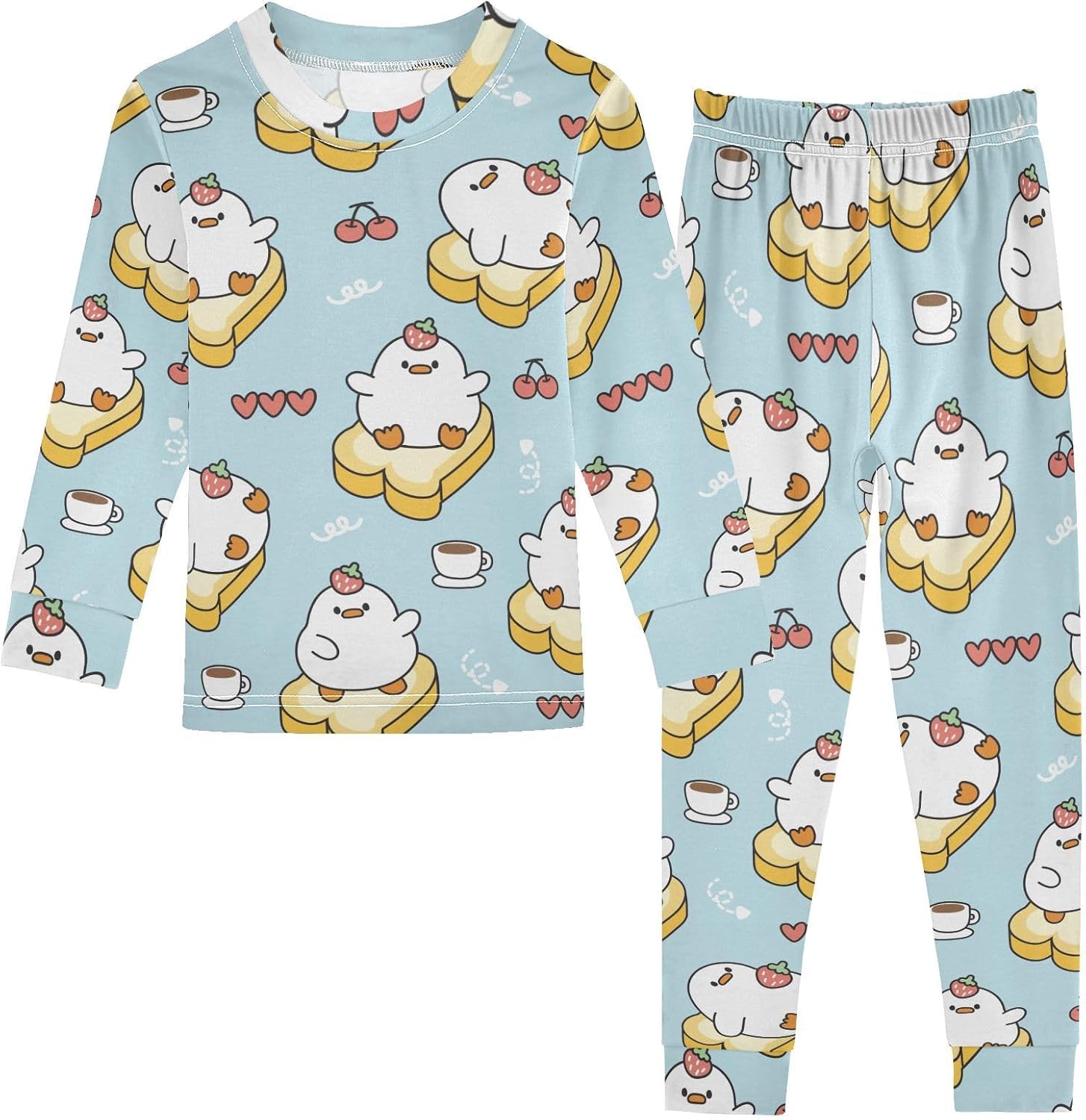 WIFIU Soft Cotton Pajama Set for Girls Long Sleeve Sleepwear