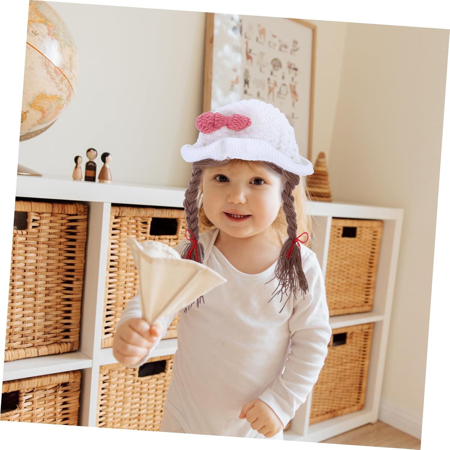 Stylish Knitted Bowknot Hat for Newborn Girls