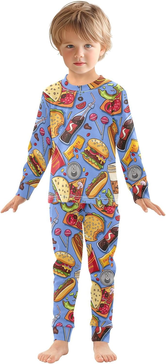 WIFIU Kids Pajama Set Long Sleeve 2 Piece
