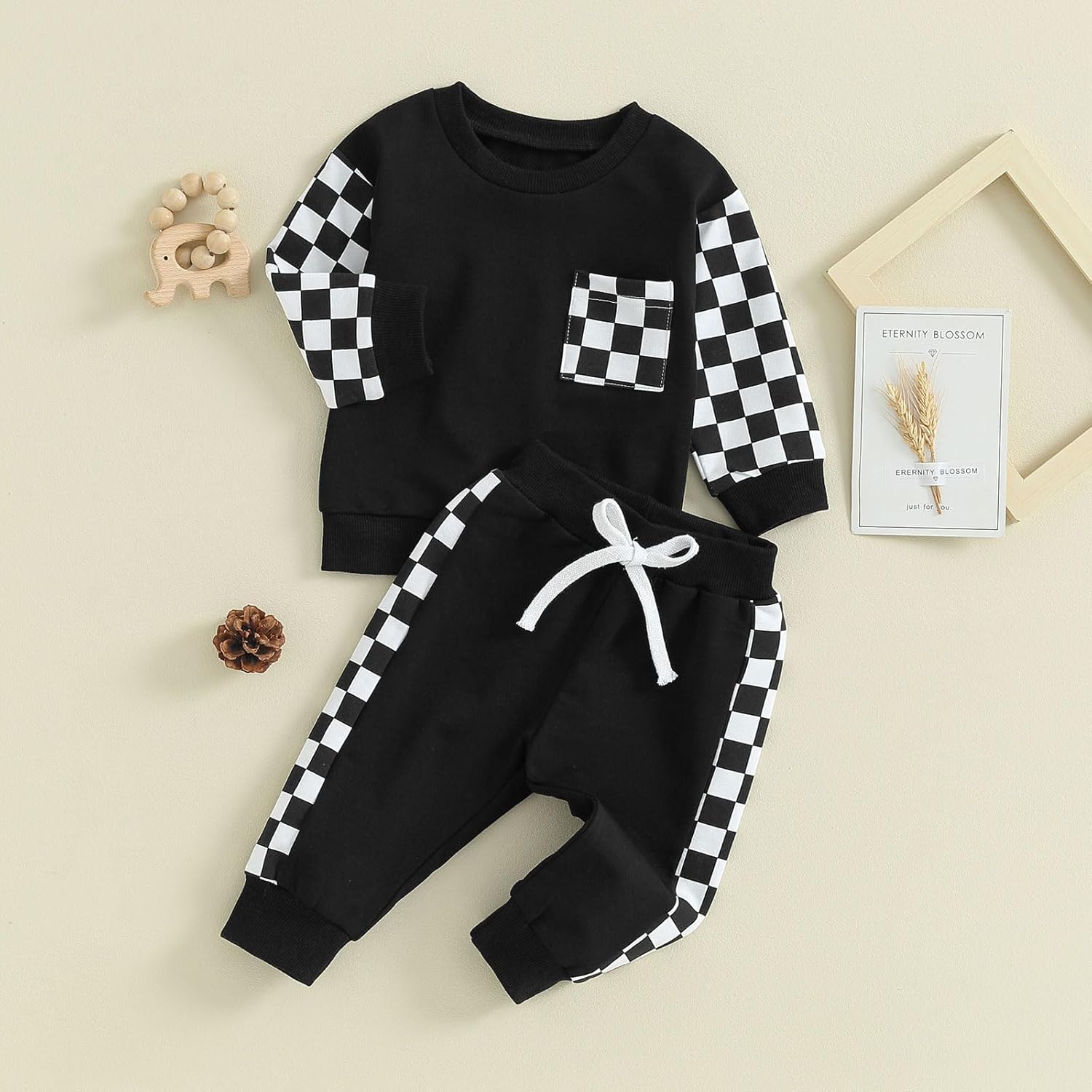 Ursobutegl Color Block Toddler Boys Outfit