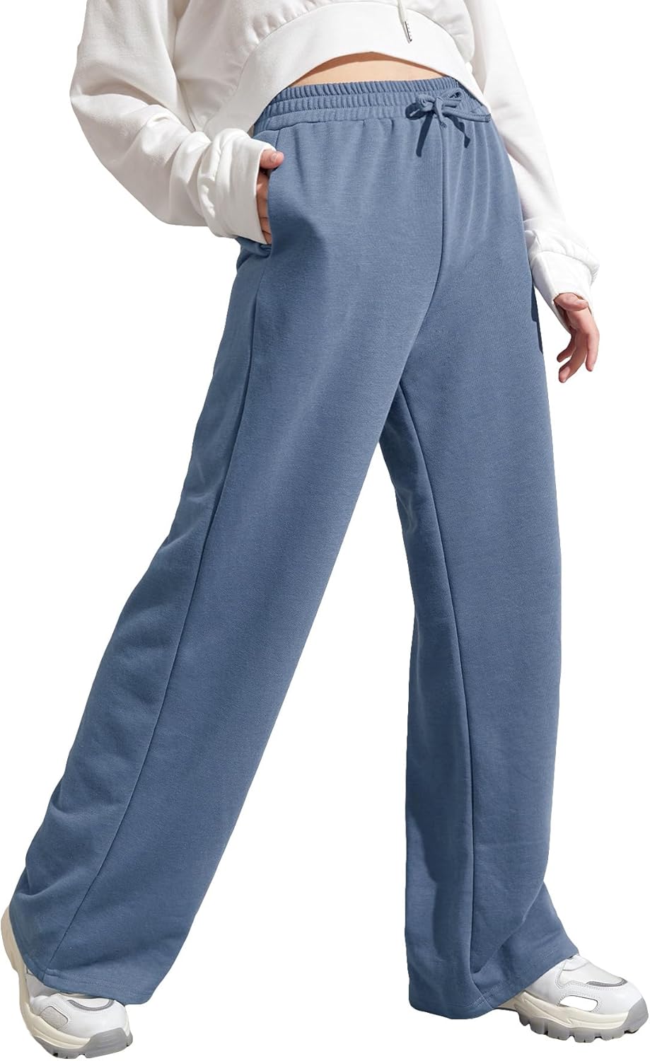 SOLY HUX Girls High Elastic Waist Tie Front Sweatpants