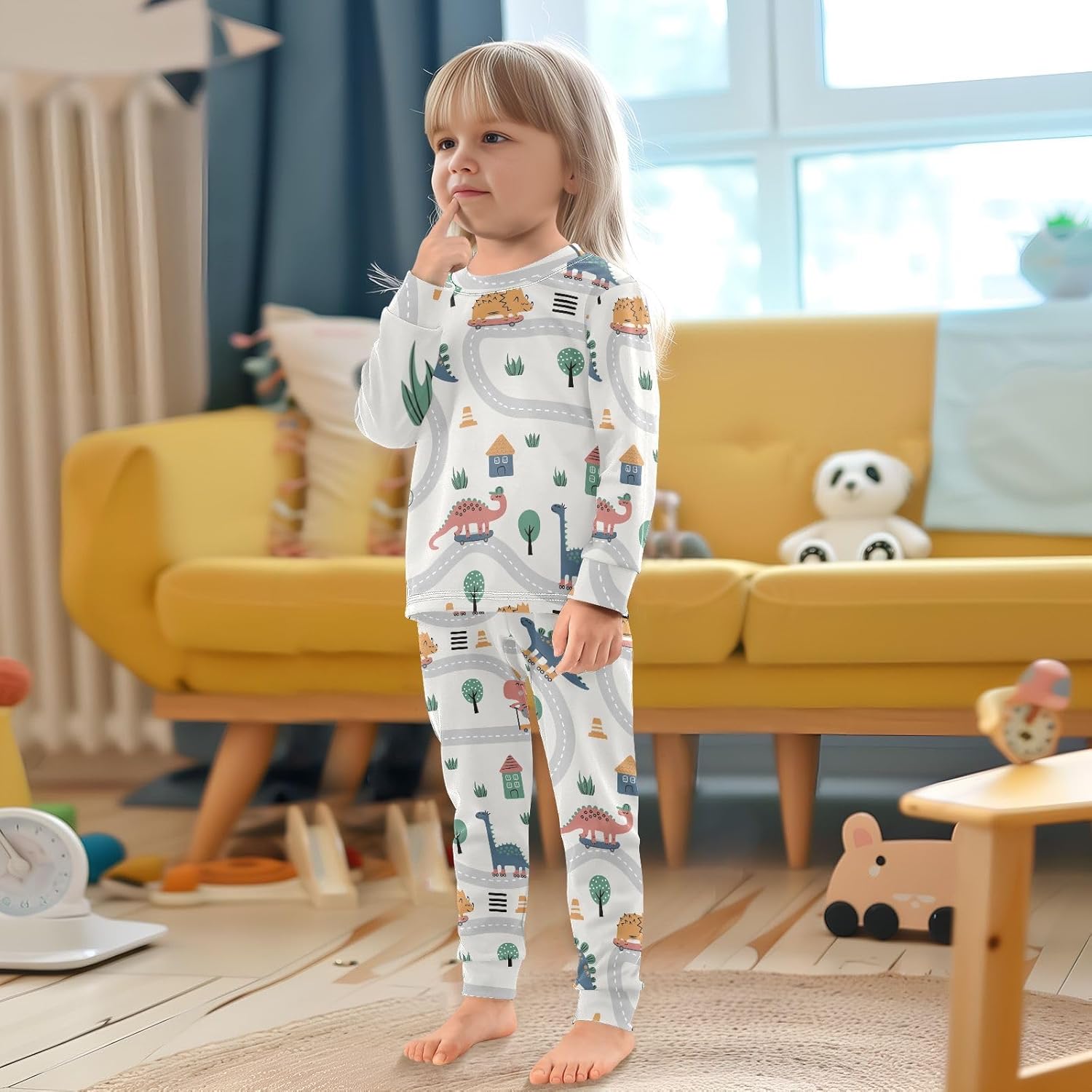WIFIU Soft Cotton Pajama Set for Kids 18M-8Y