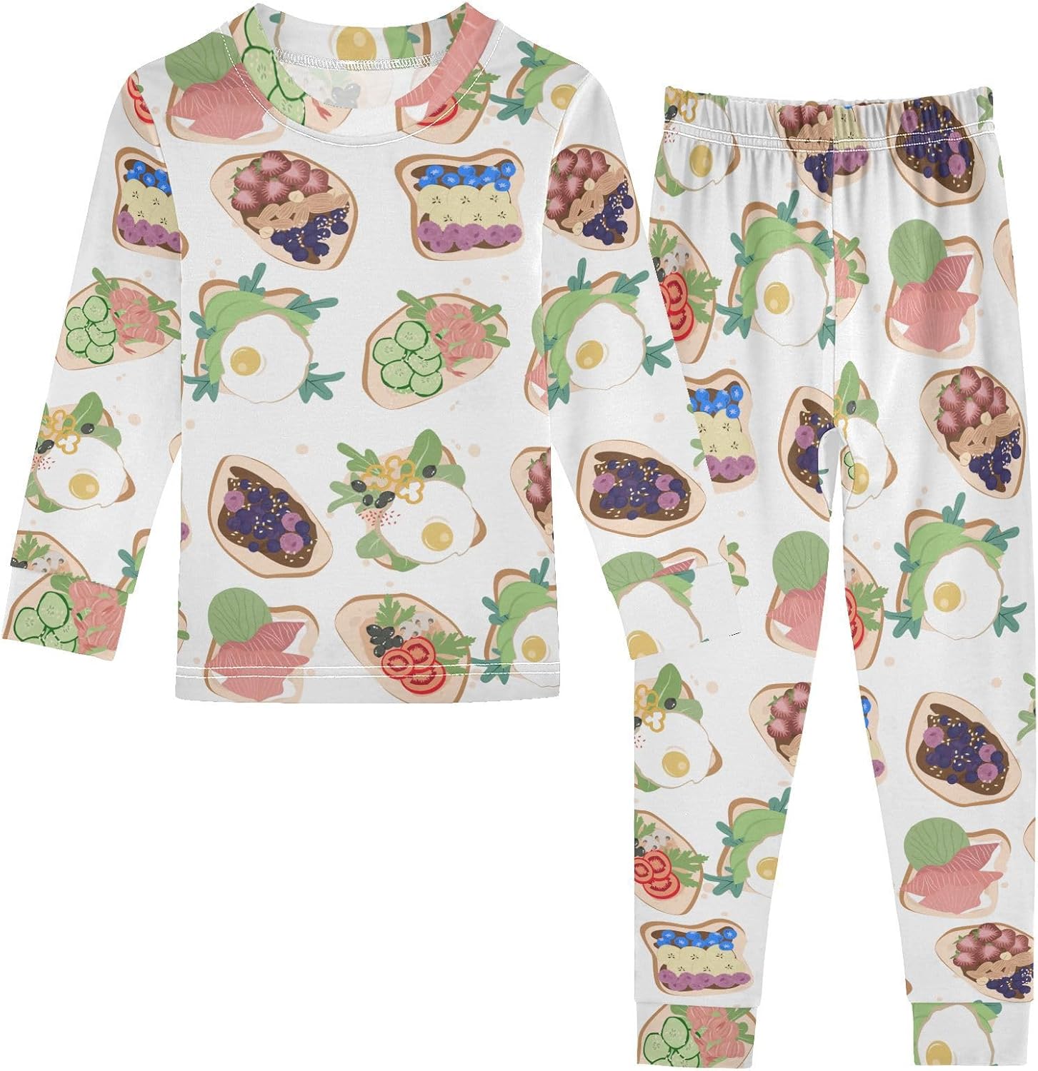 Cute Long Sleeve Pajama Set for Girls Soft and Warm Sleepwear