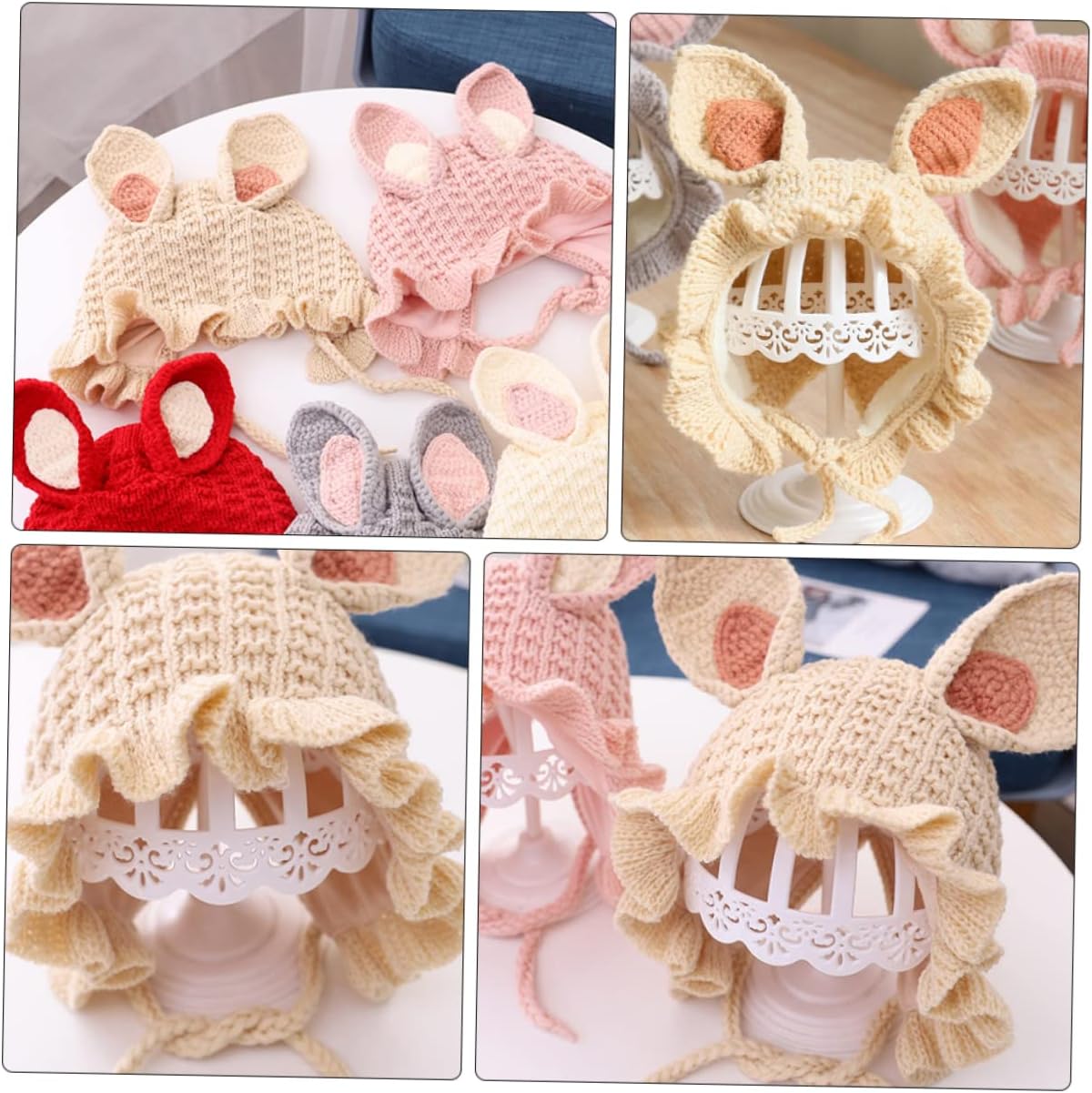 Cozy Baby Cap withEars in Beige
