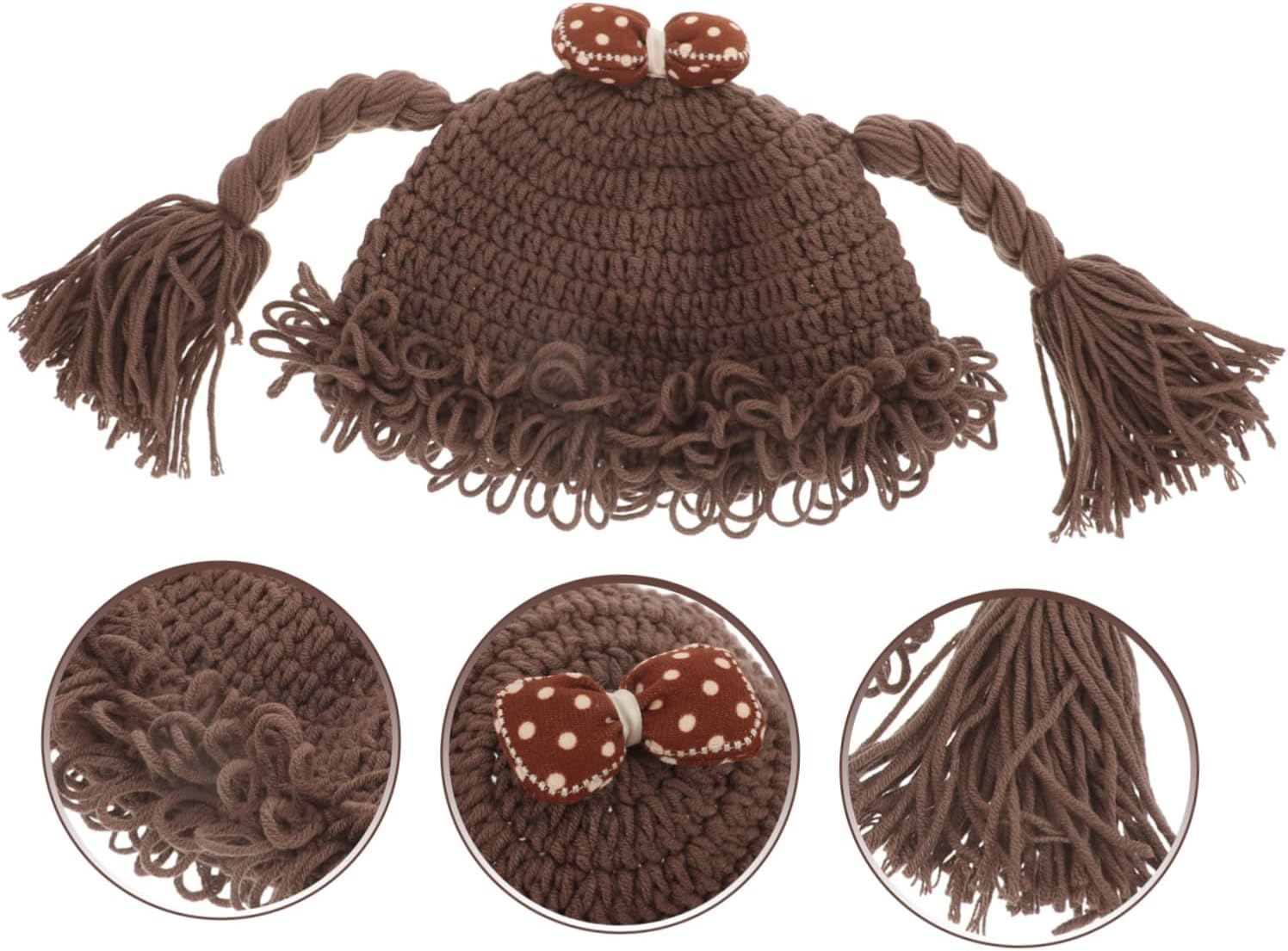 Veemoon Handmade Baby Knitted Winter Warm Braided Hat for Girls