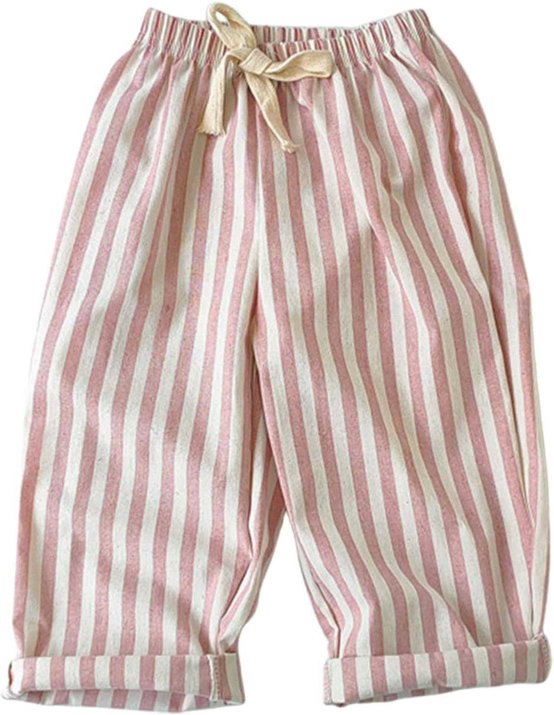 Comfortable striped hummus pull-on jogger pants for toddler boys