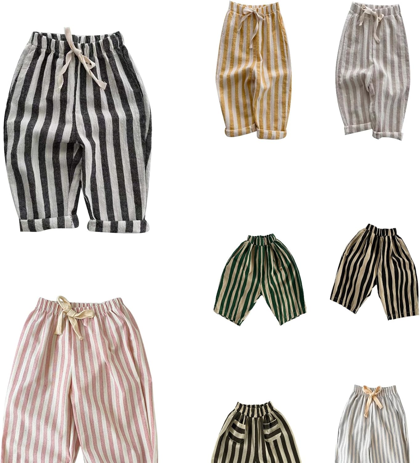 Comfortable striped hummus pull-on jogger pants for toddler boys