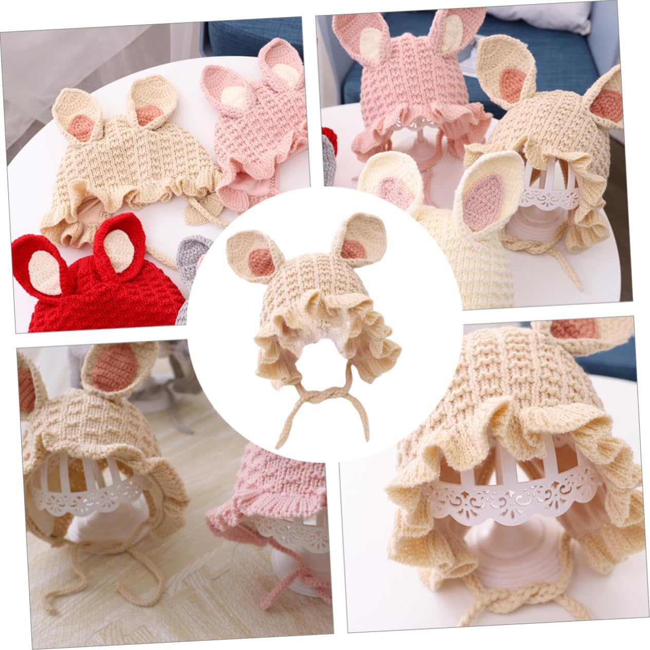 Cozy Baby Cap withEars in Beige